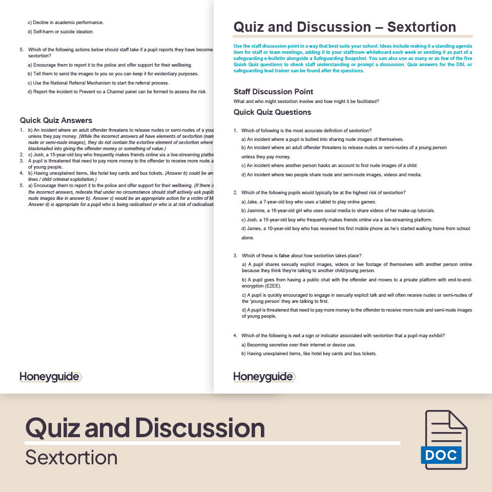 Sextortion: Safeguarding Training Bundle