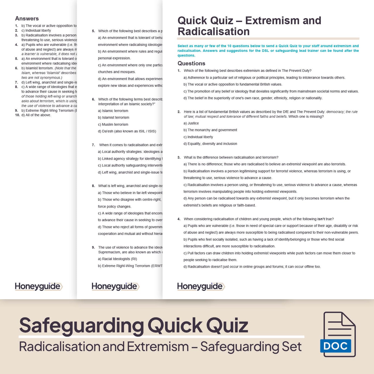 Radicalisation and Extremism: Themed Safeguarding Set