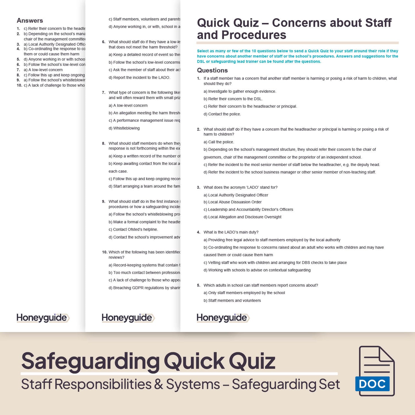 Safeguarding Systems and Staff Responsibilities: Themed Safeguarding Set