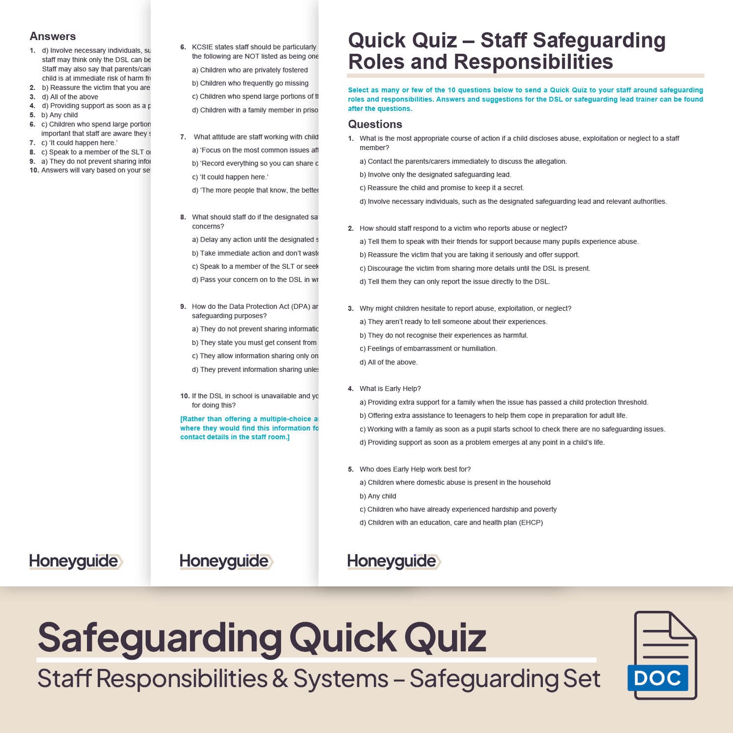 Safeguarding Systems and Staff Responsibilities: Themed Safeguarding Set
