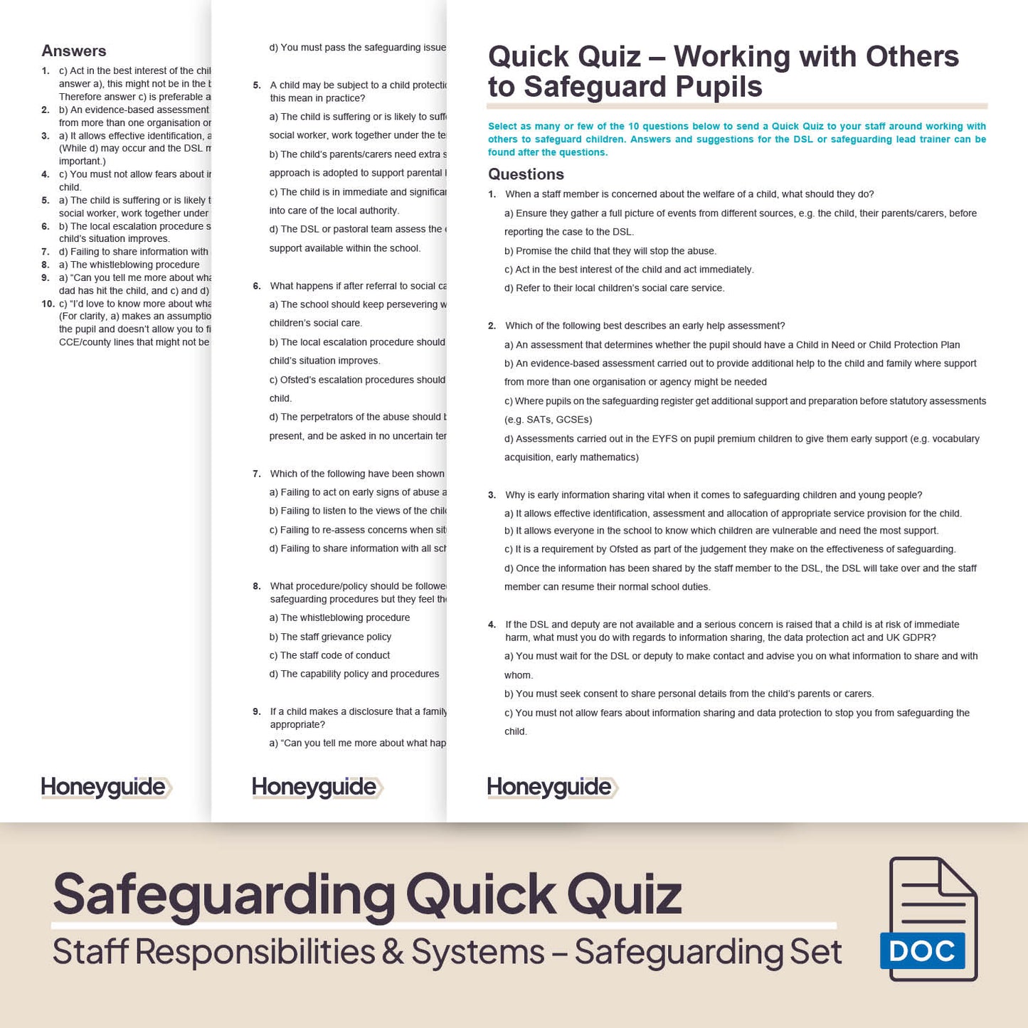Safeguarding Systems and Staff Responsibilities: Themed Safeguarding Set