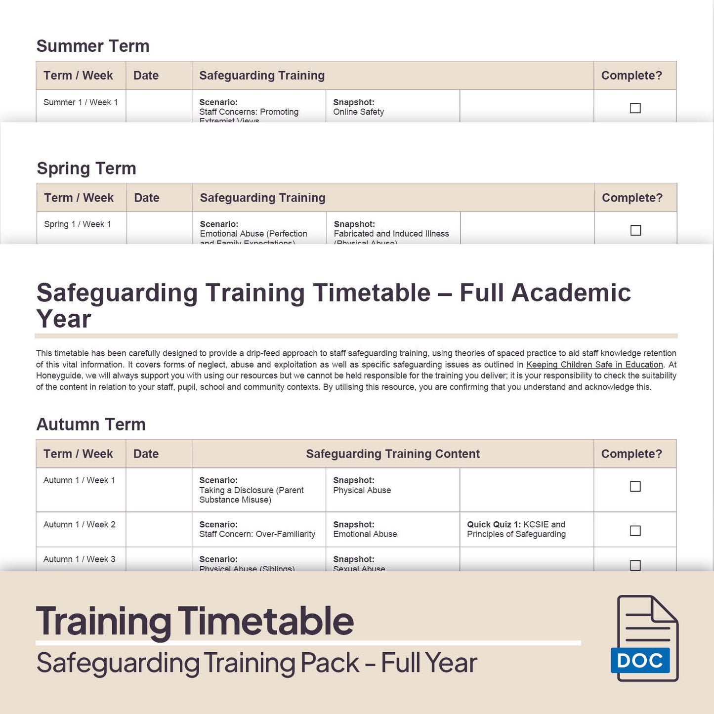 Safeguarding Training Pack - Full Academic Year