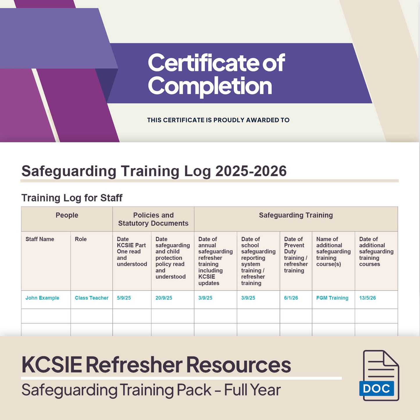 Safeguarding Training Pack - Full Academic Year
