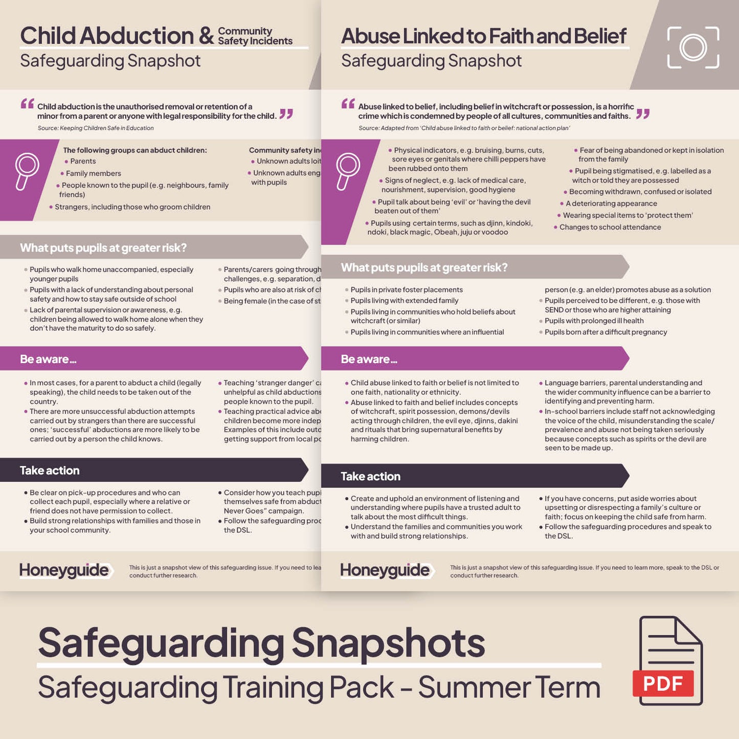 Safeguarding Training Pack - Summer Term