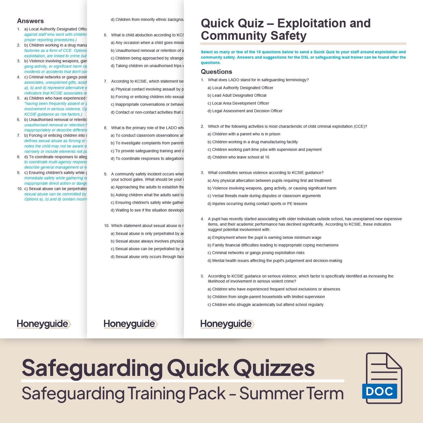 Safeguarding Training Pack - Summer Term