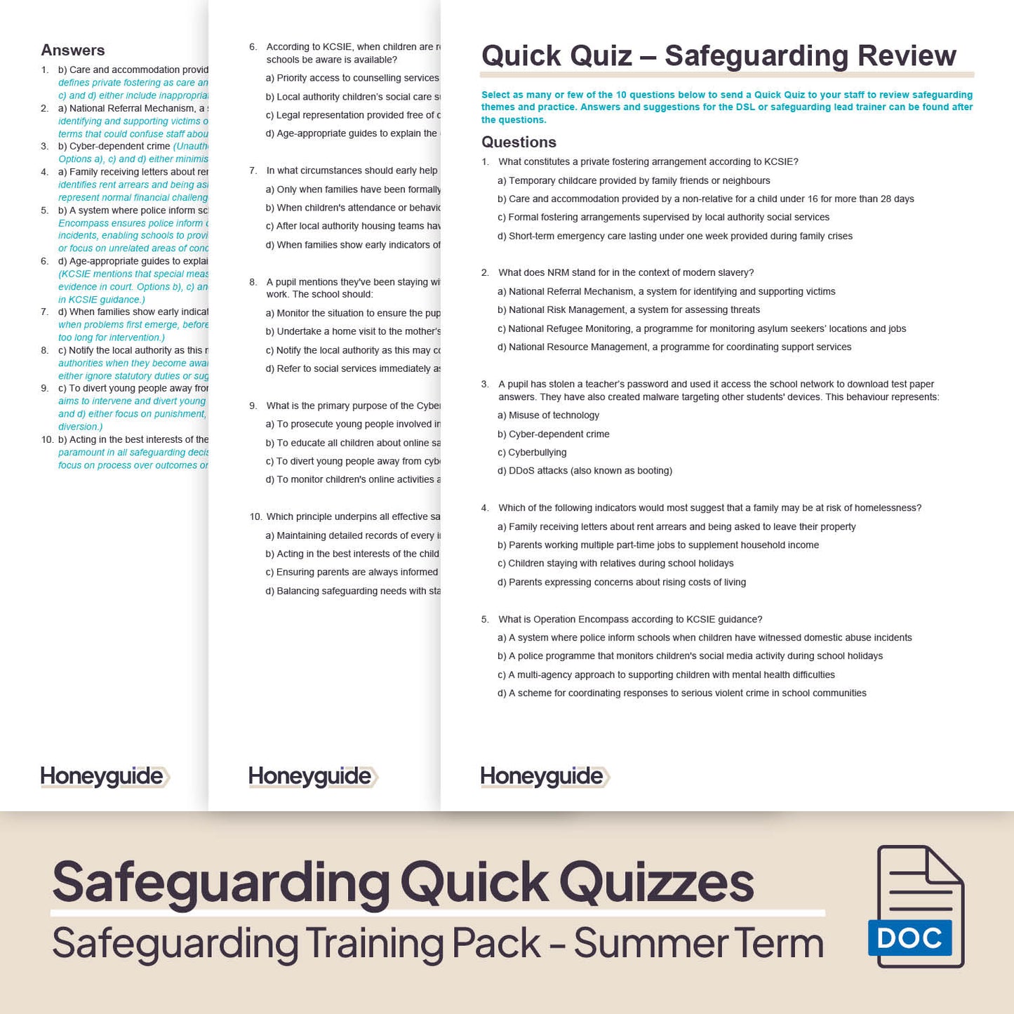 Safeguarding Training Pack - Summer Term