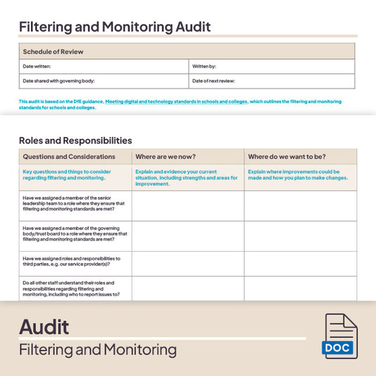 Filtering and Monitoring Audit and Action Plan