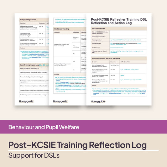 Post-KCSIE Training Reflection and Action Log