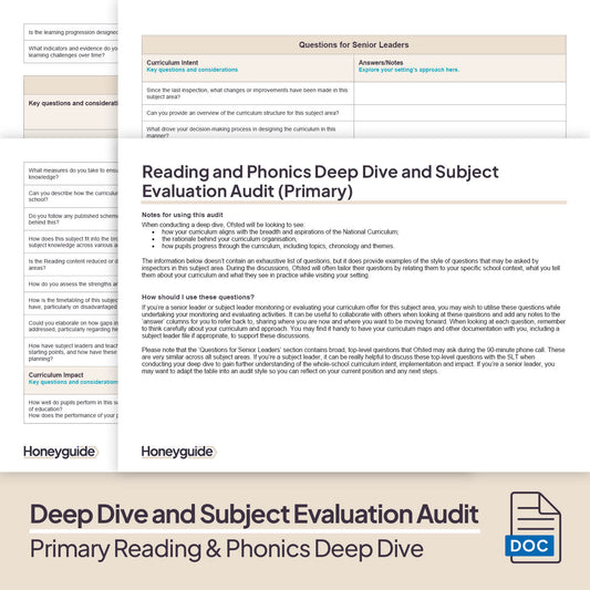 Primary English (Reading and Phonics) Deep Dive and Subject Knowledge Bundle by Honeyguide