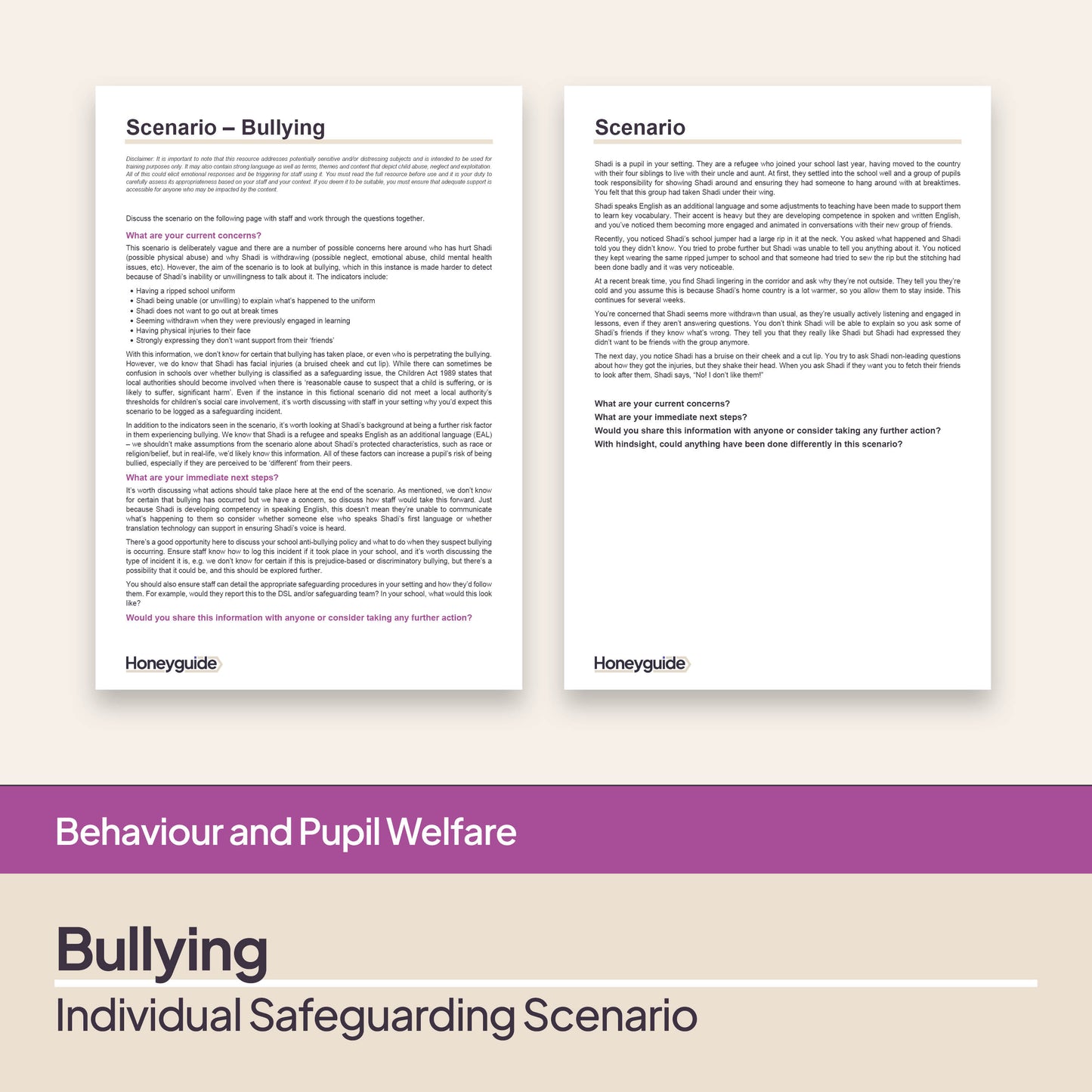 Safeguarding Scenarios - Bullying (Child-on-Child Abuse)