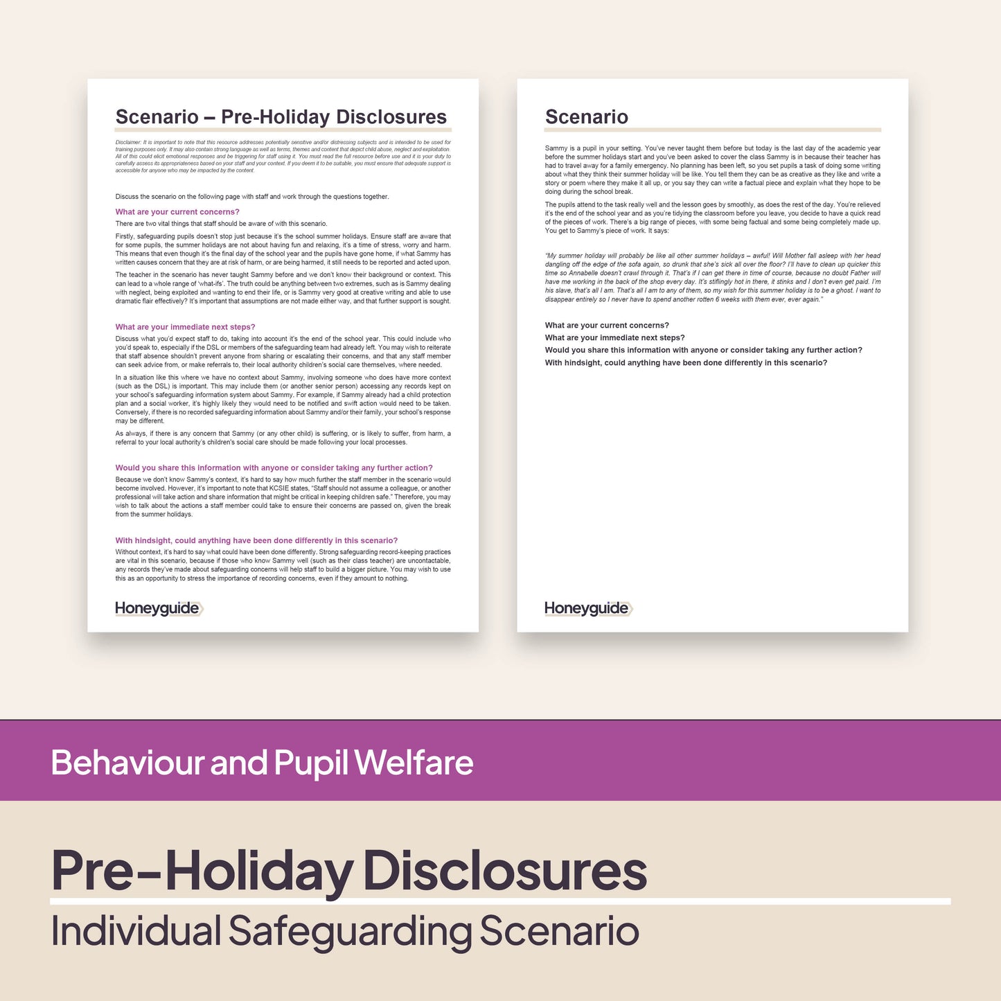Safeguarding Scenarios - Staff Responsibilities