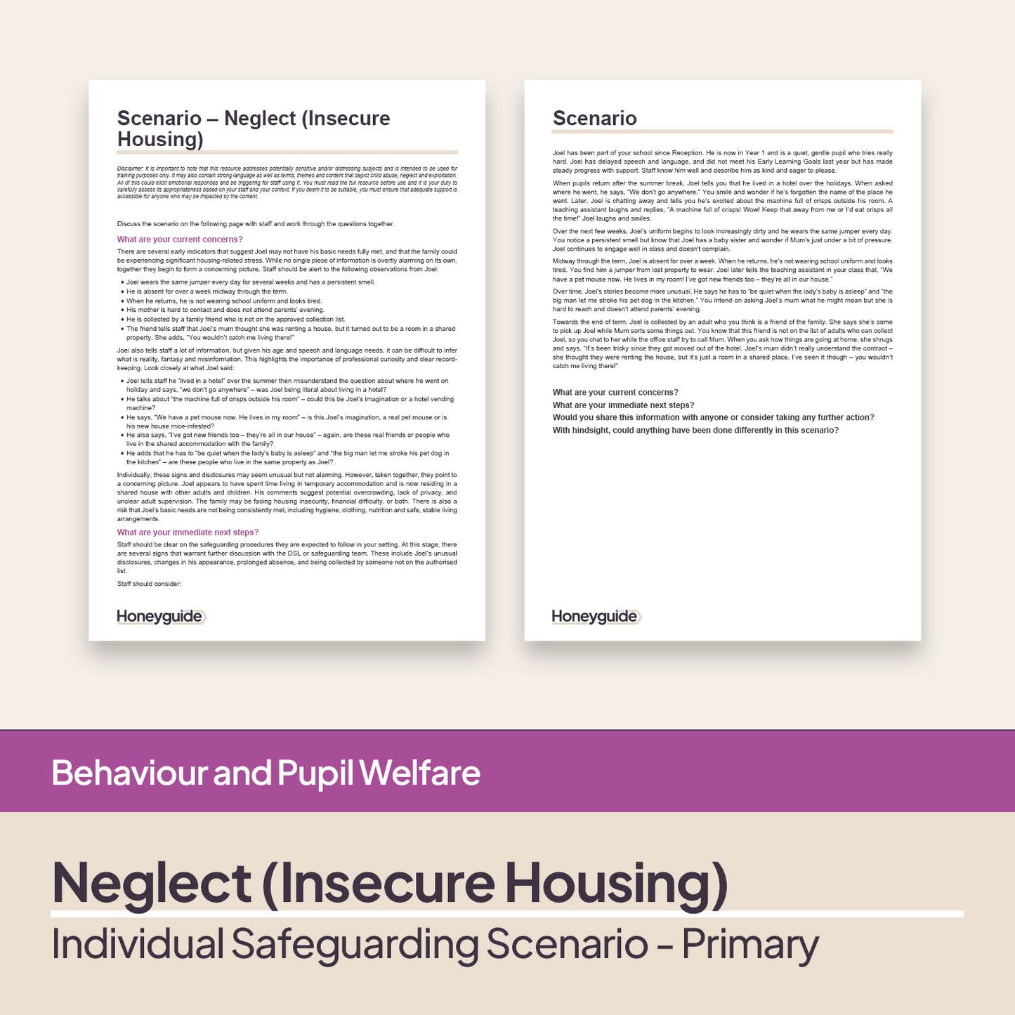 Safeguarding Scenarios - Neglect