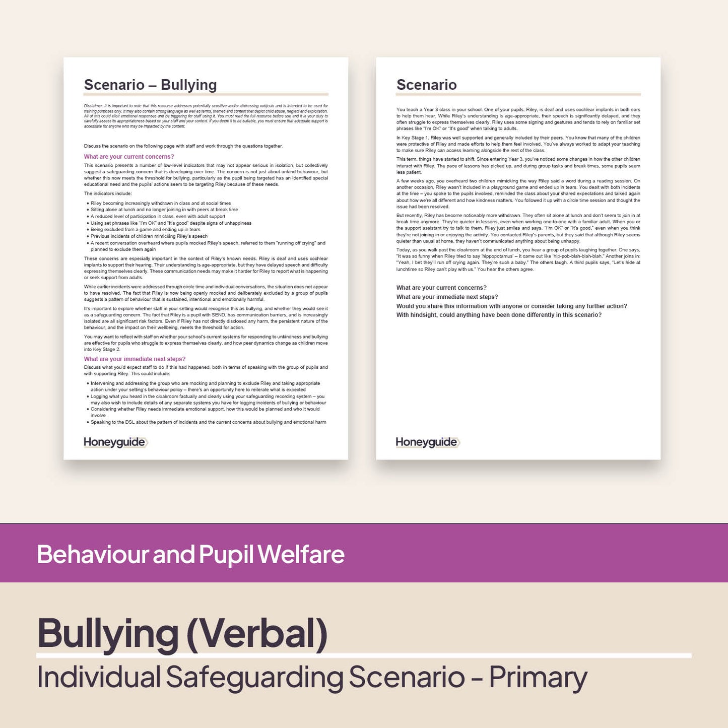 Safeguarding Scenarios - Bullying (Child-on-Child Abuse)