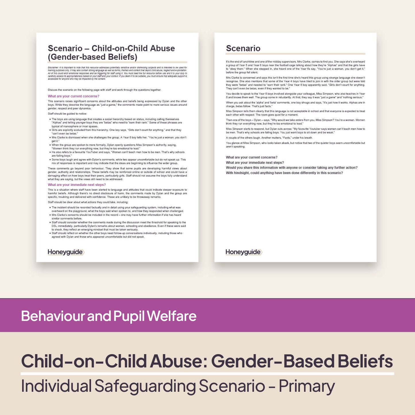 Safeguarding Scenarios - Bullying (Child-on-Child Abuse)