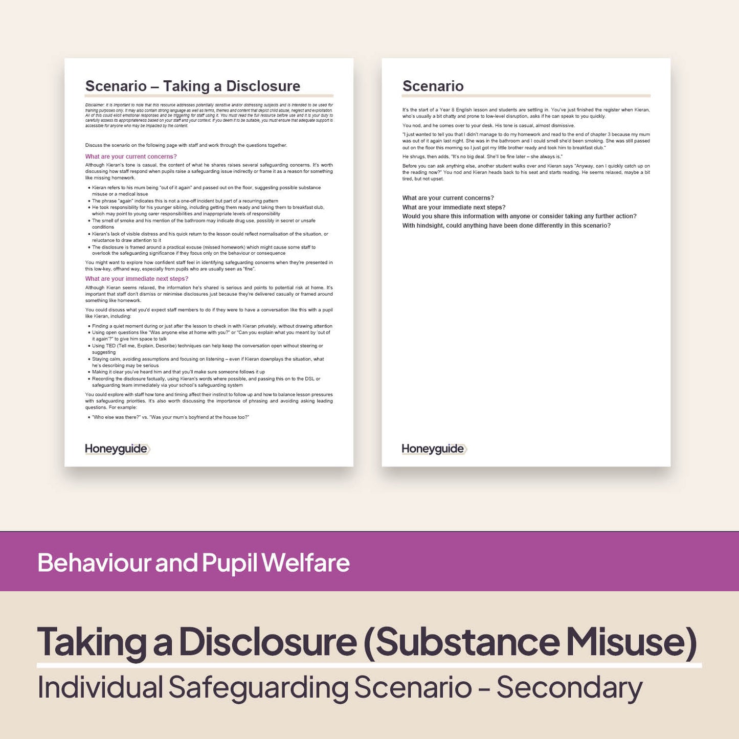 Safeguarding Scenarios - Staff Responsibilities