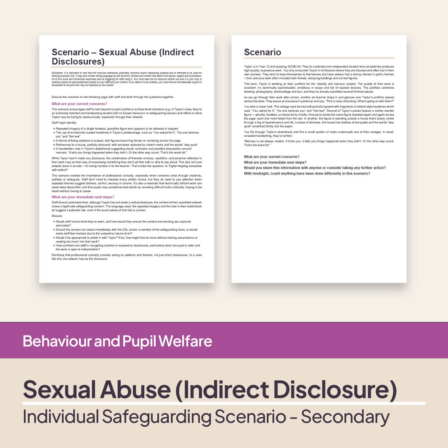 Safeguarding Scenarios - Sexual Abuse