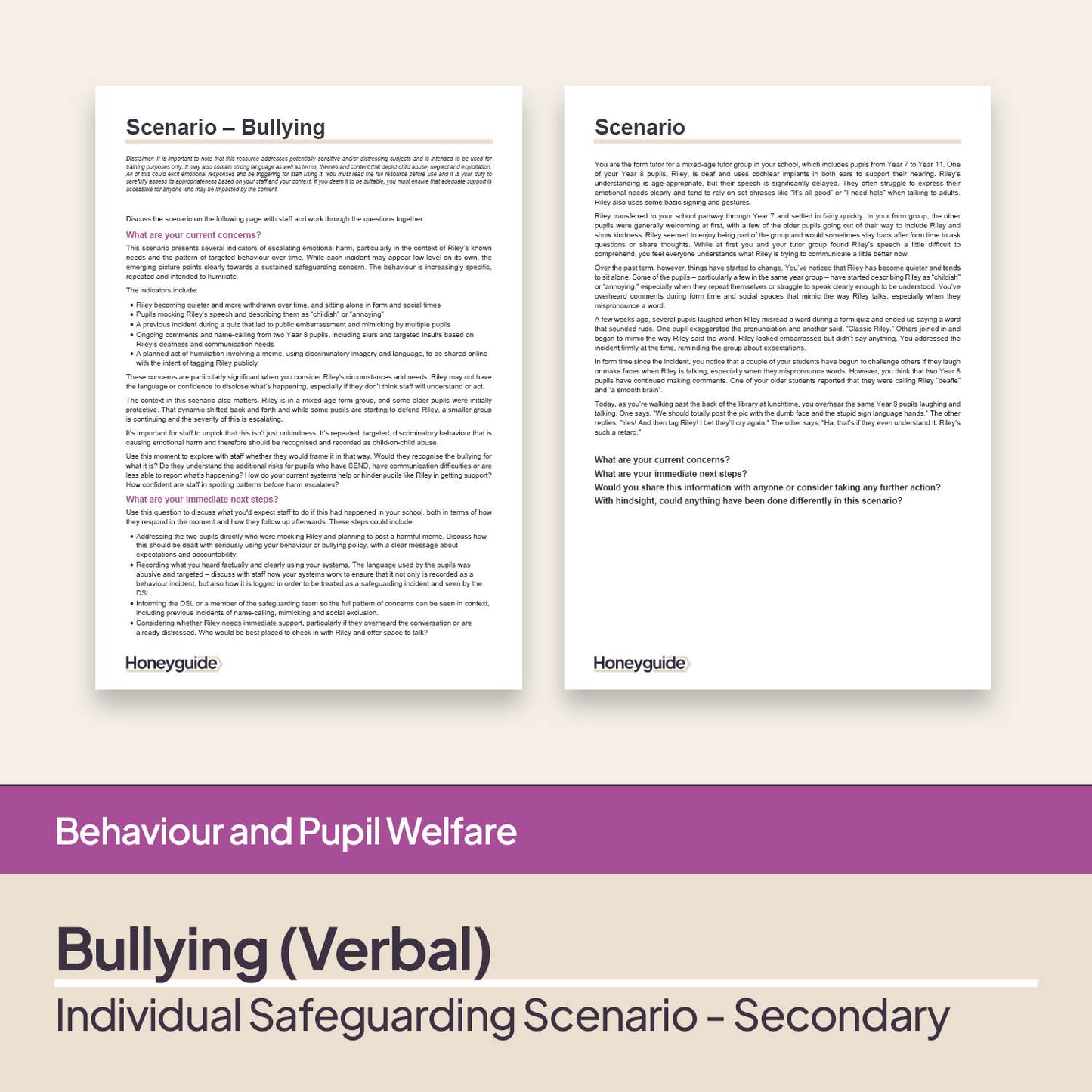 Safeguarding Scenarios - Bullying (Child-on-Child Abuse)