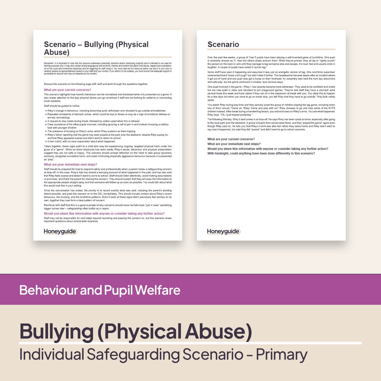 Safeguarding Scenarios - Bullying (Child-on-Child Abuse)