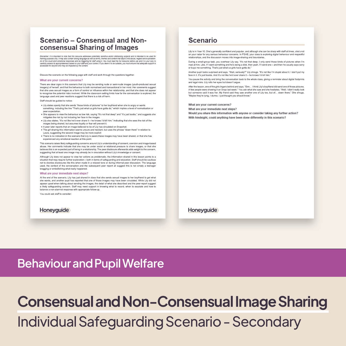Safeguarding Scenarios - Child-on-Child Sexual Harassment