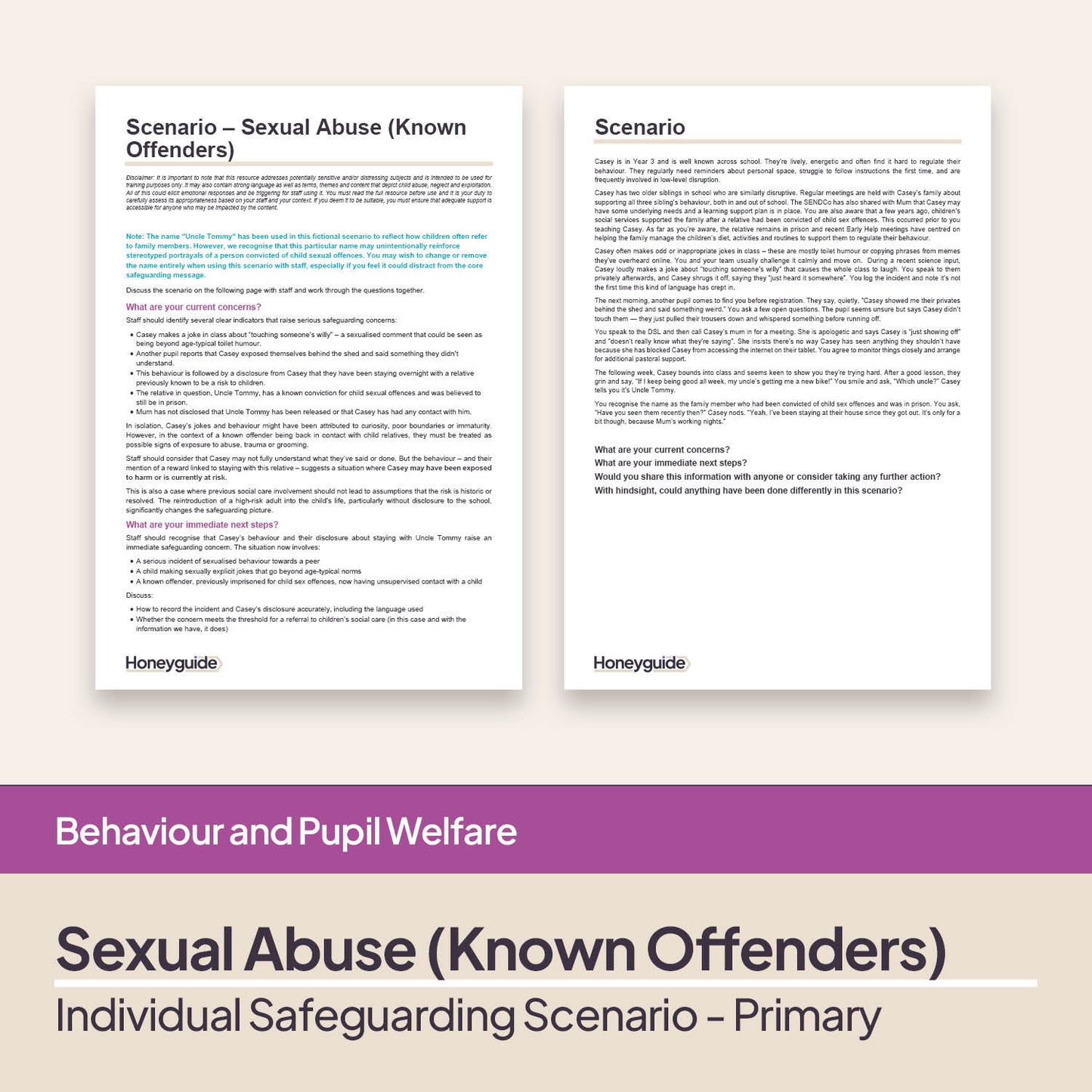 Safeguarding Scenarios - Sexual Abuse