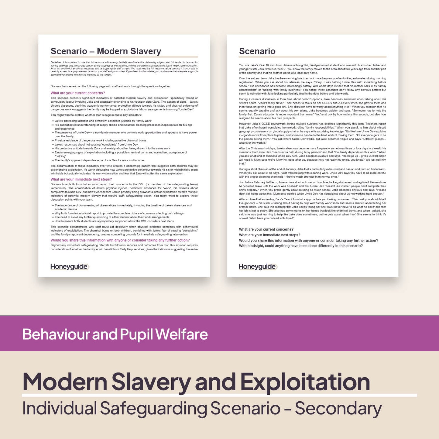 Safeguarding Scenarios - Child Exploitation