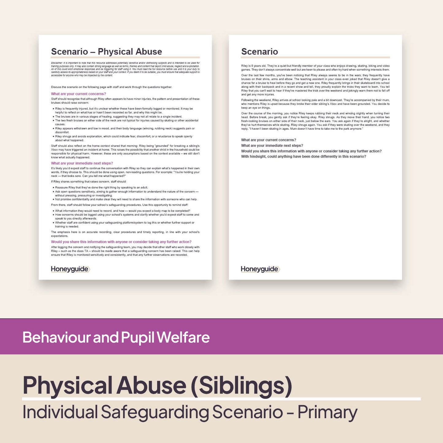 Safeguarding Scenarios - Physical Abuse