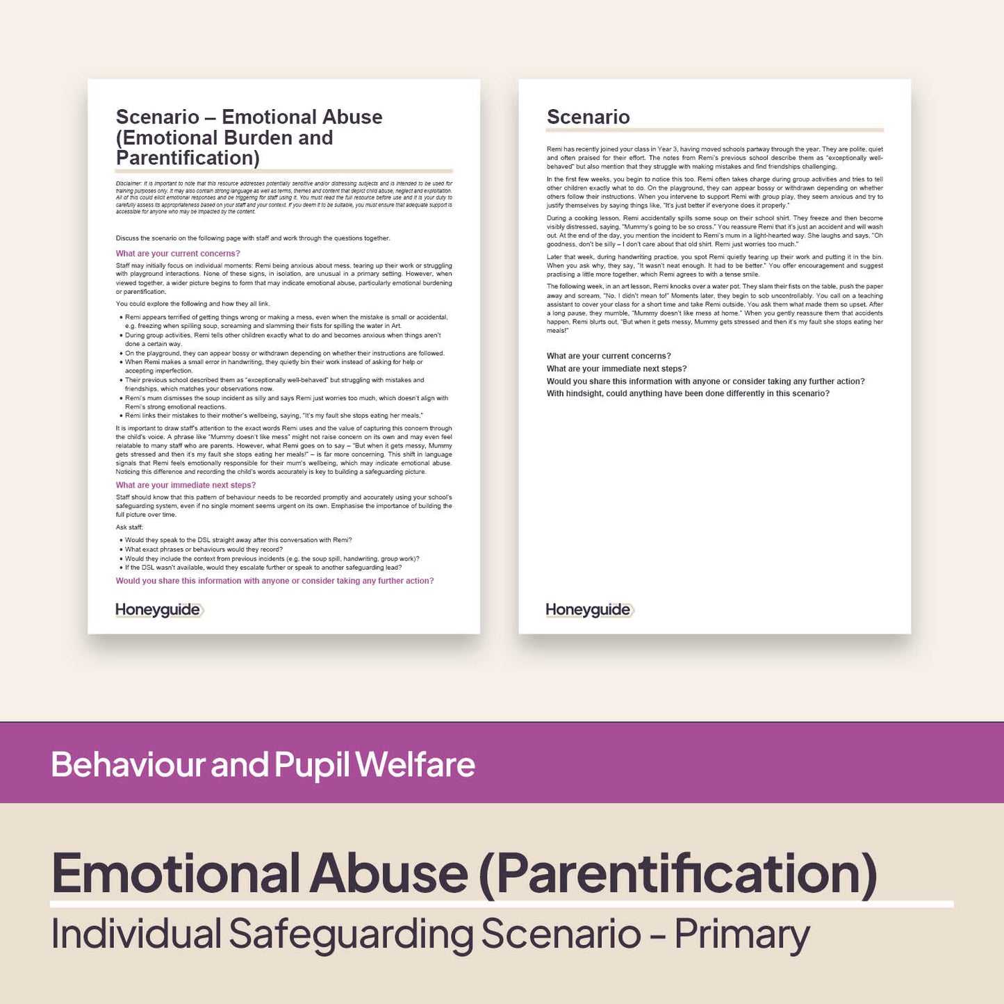Safeguarding Scenarios - Emotional Abuse