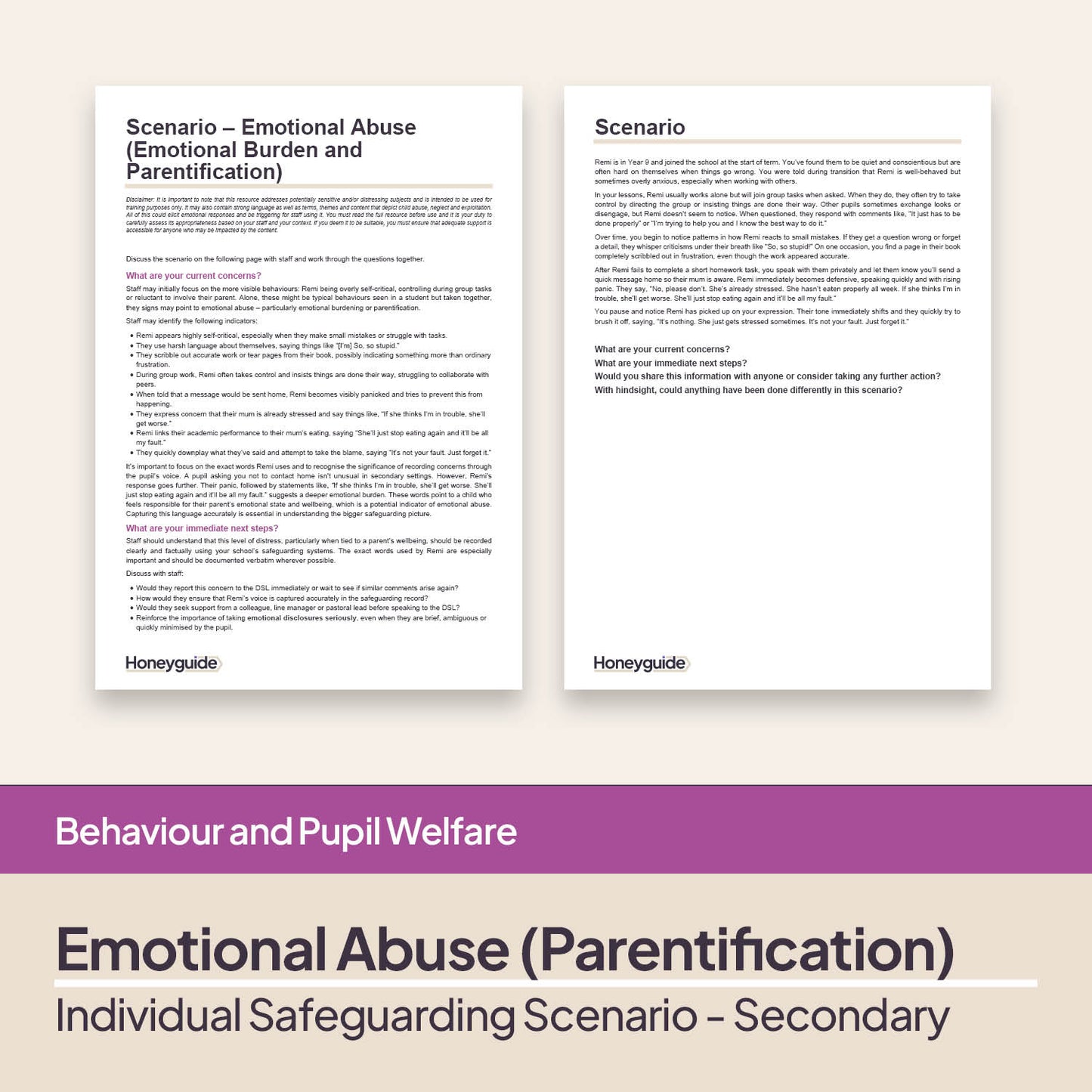 Safeguarding Scenarios - Emotional Abuse