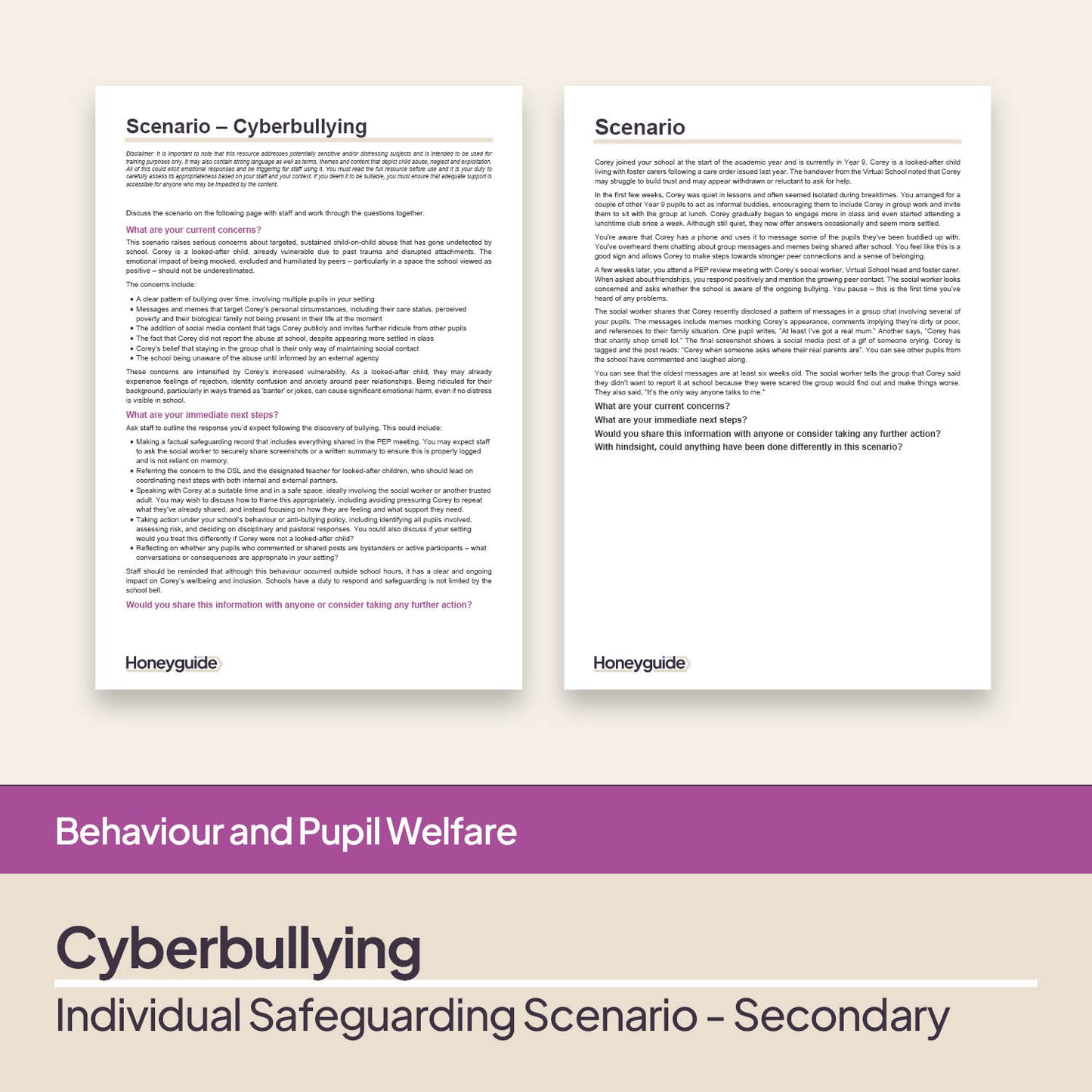 Safeguarding Scenarios - Bullying (Child-on-Child Abuse)