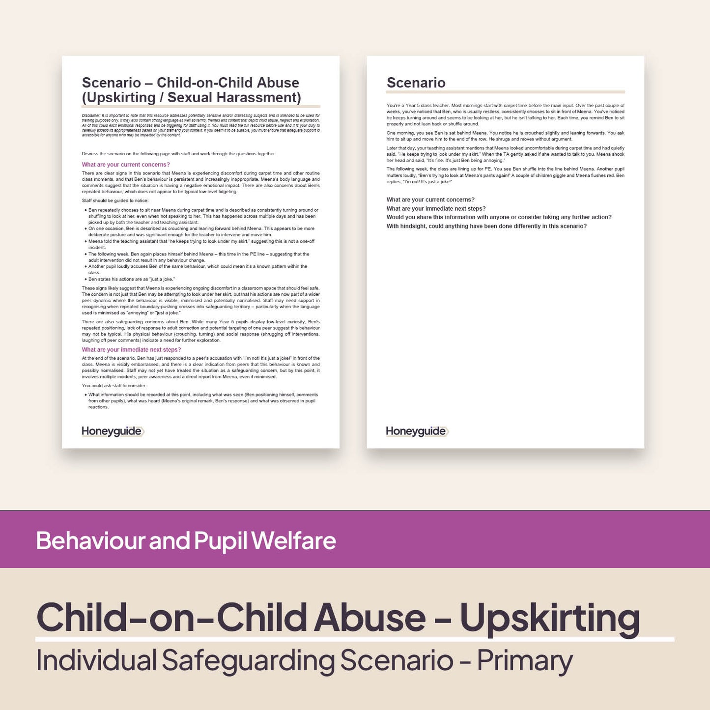 Safeguarding Scenarios - Child-on-Child Sexual Harassment