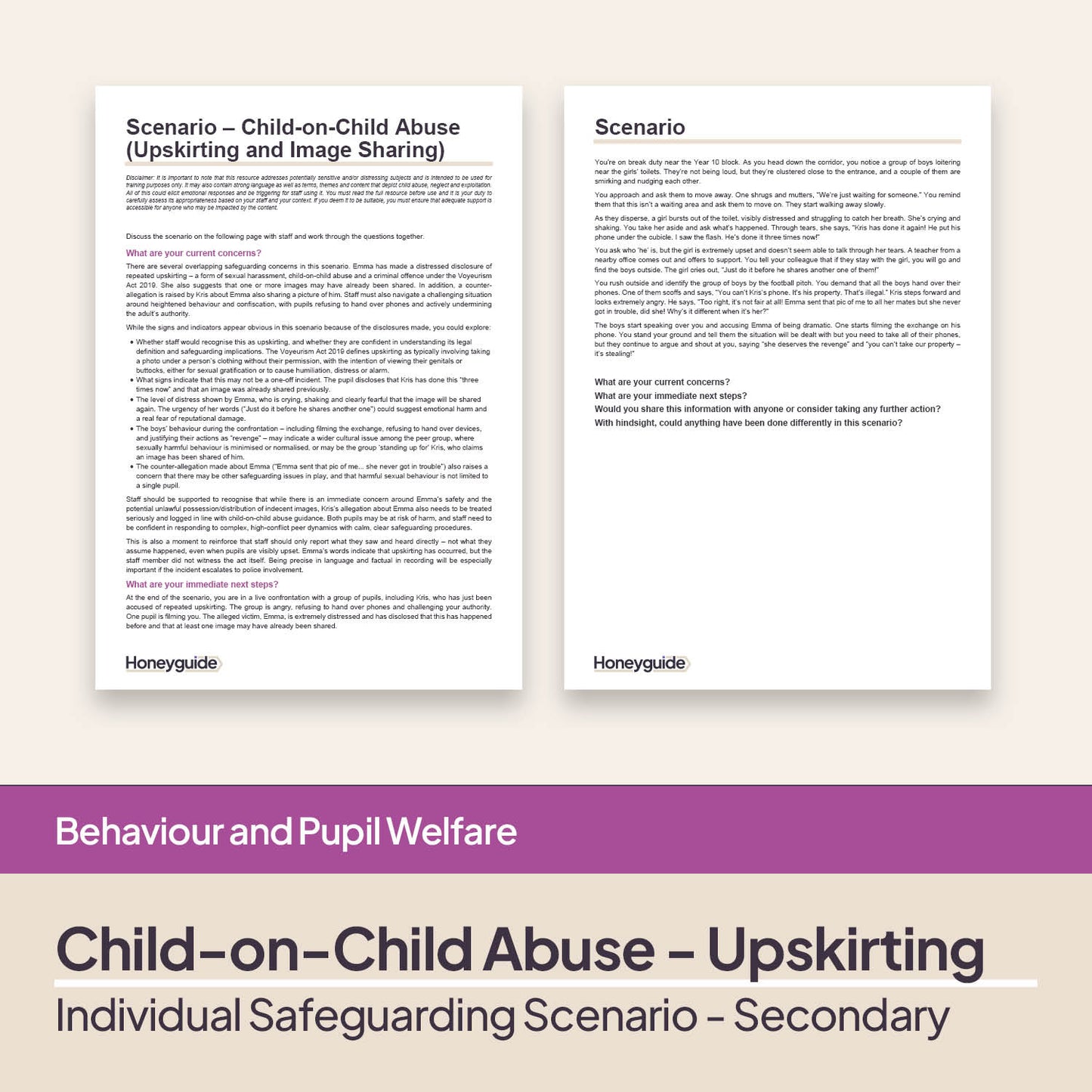 Safeguarding Scenarios - Child-on-Child Sexual Harassment