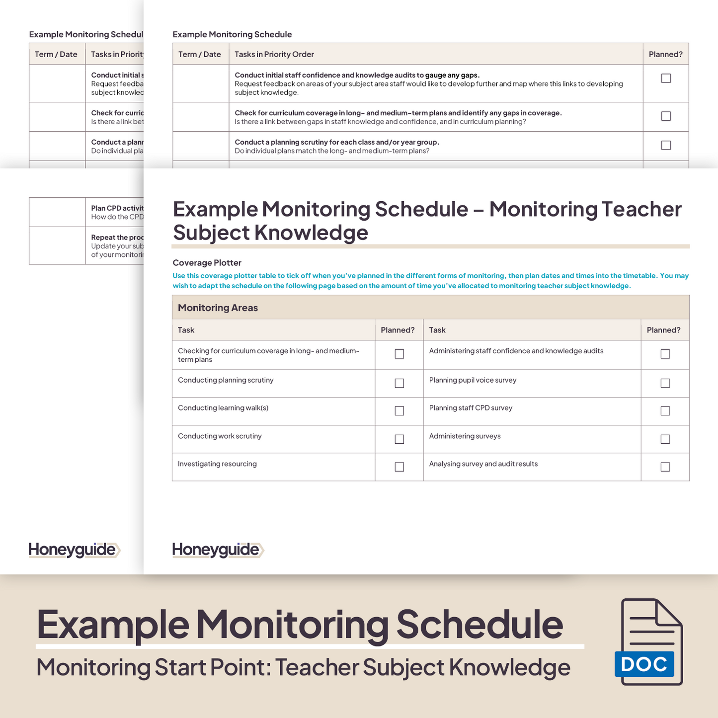 Monitoring Start Point: Teacher Subject Knowledge