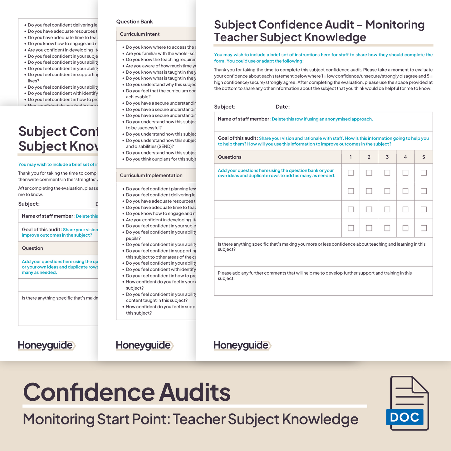Monitoring Start Point: Teacher Subject Knowledge