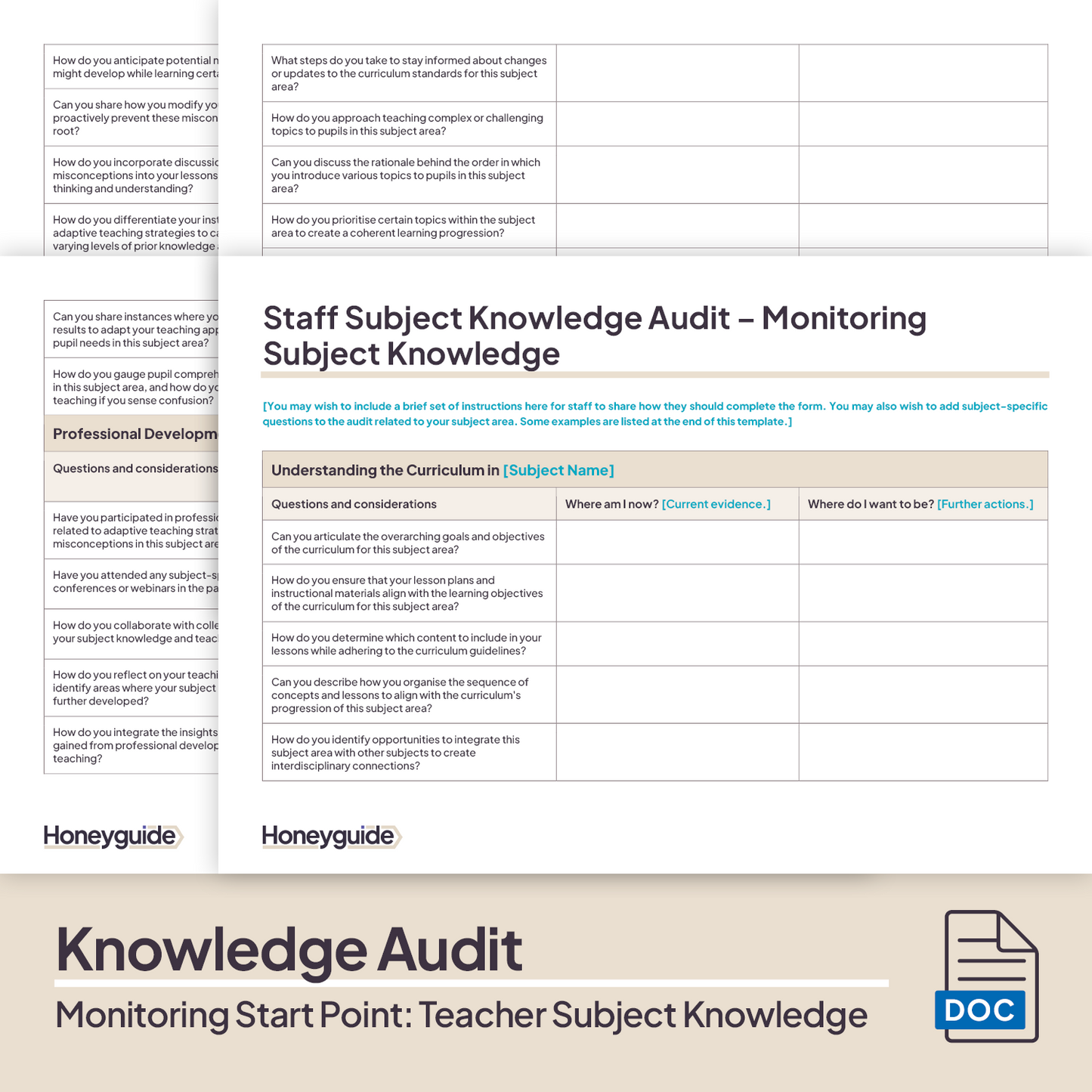 Monitoring Start Point: Teacher Subject Knowledge