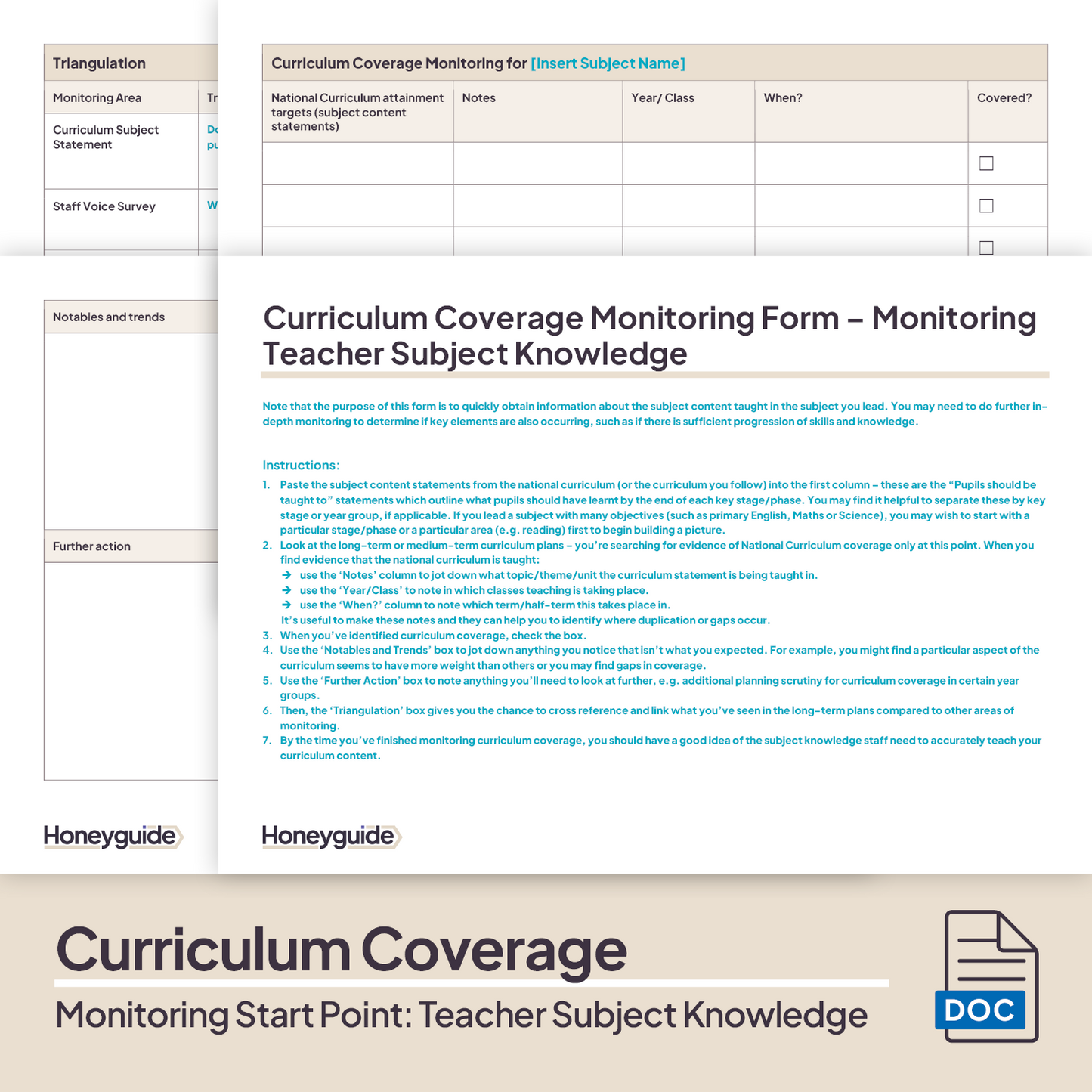 Monitoring Start Point: Teacher Subject Knowledge