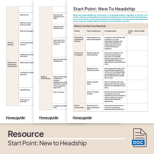 Start Point: New To Headship