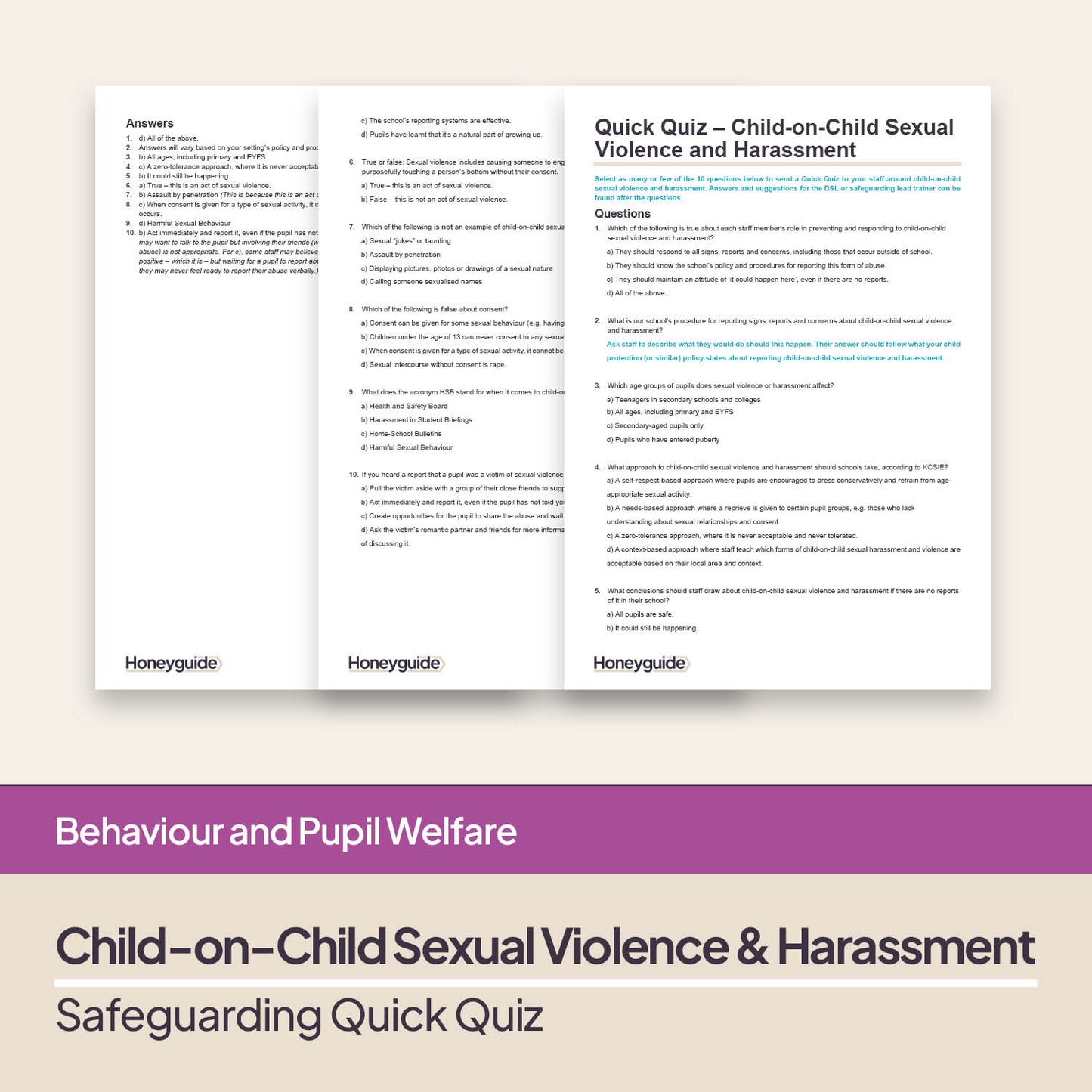 Safeguarding Quick Quizzes
