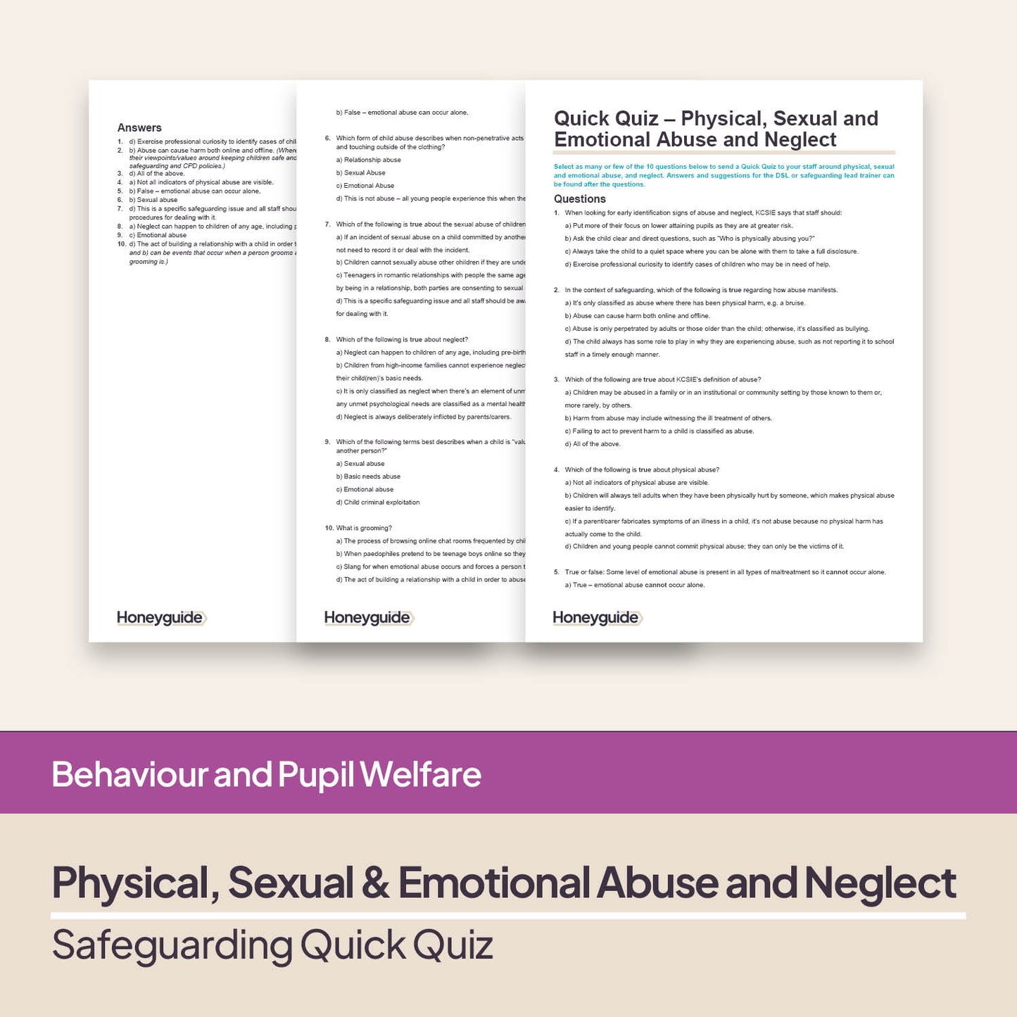 Safeguarding Quick Quizzes