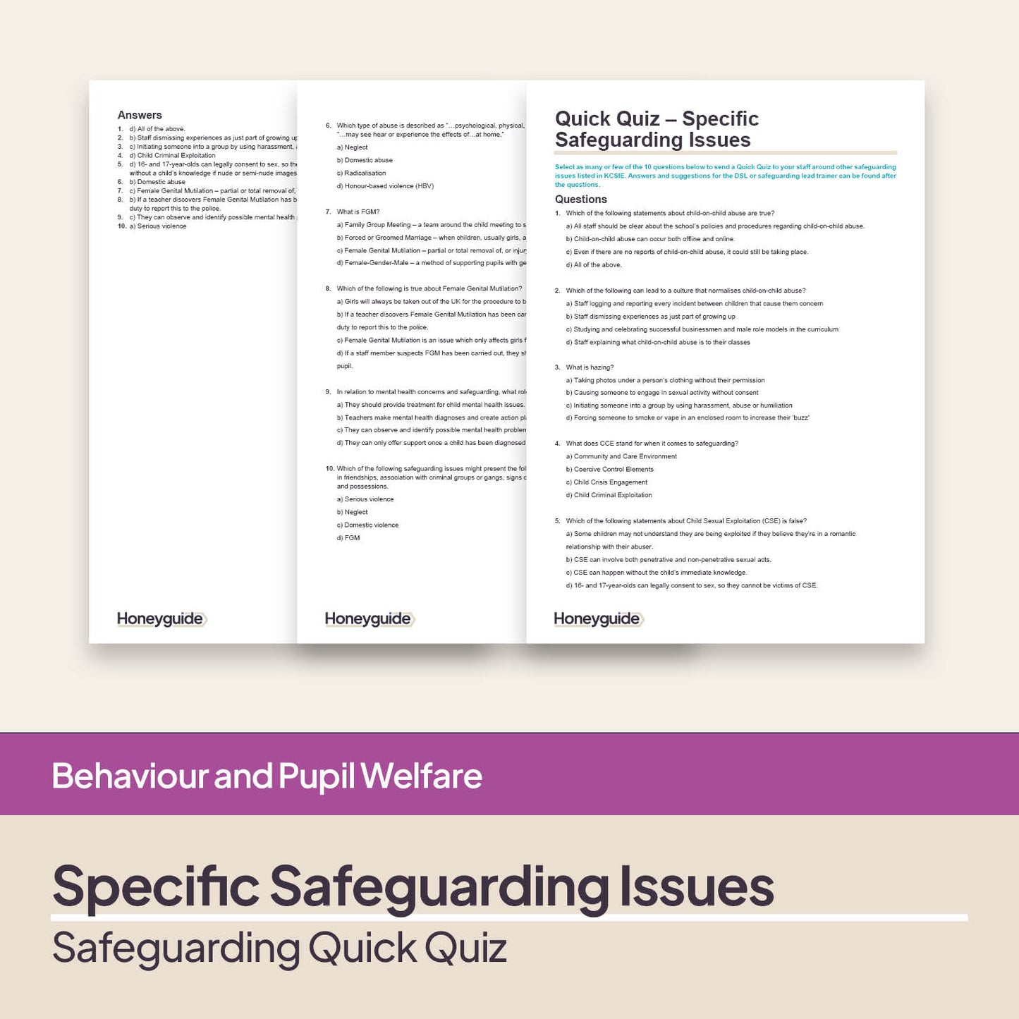 Safeguarding Quick Quizzes