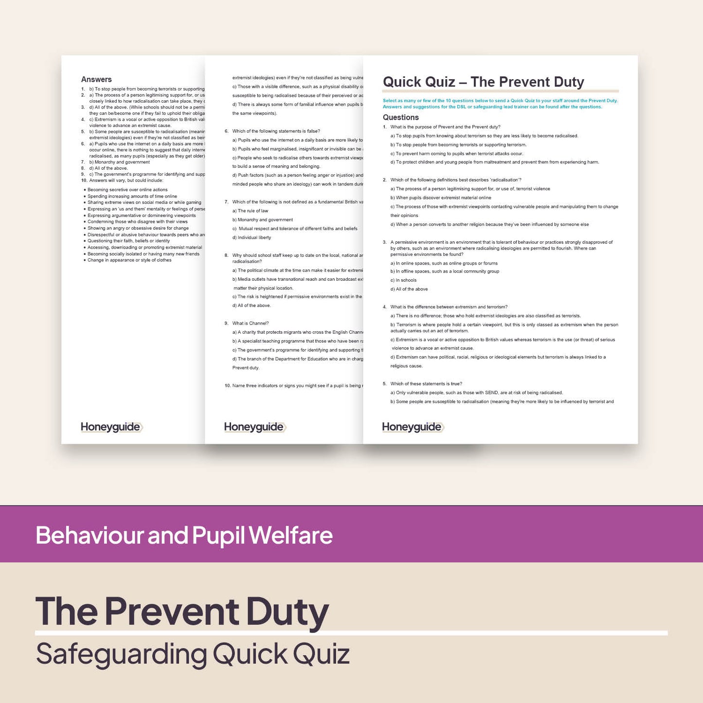 Safeguarding Quick Quizzes