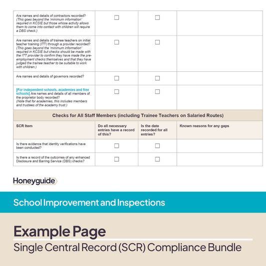 Single Central Record (SCR) Compliance Bundle