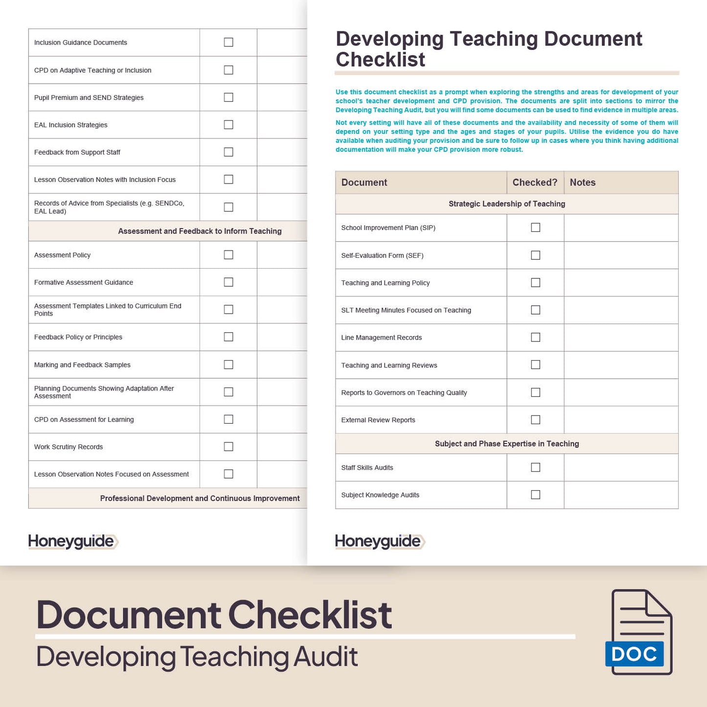 Developing Teaching Audit Pack (2025)