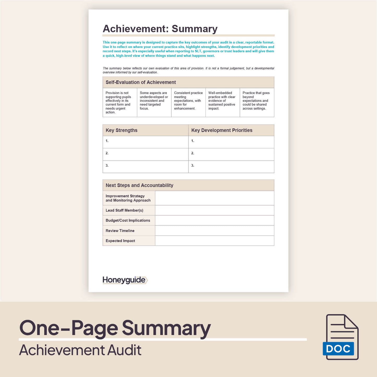 Achievement Audit Pack (2025)