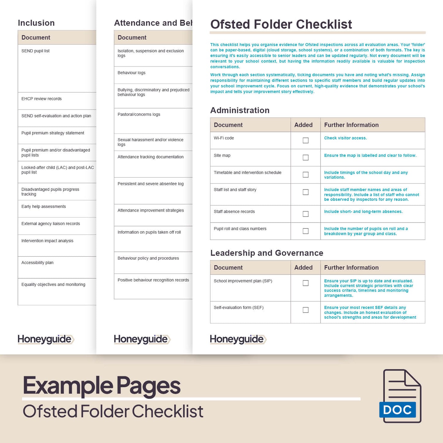 Ofsted Folder Checklist