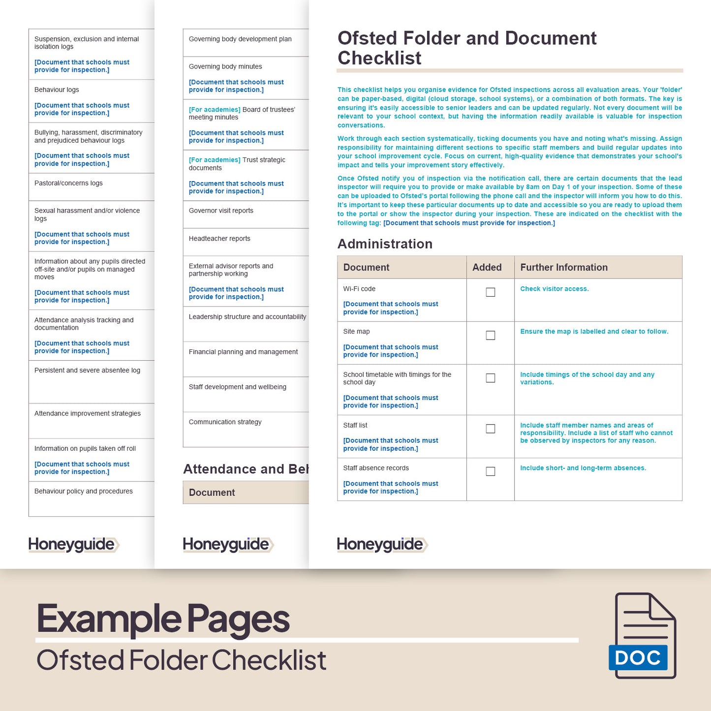 Ofsted Folder and Document Checklist