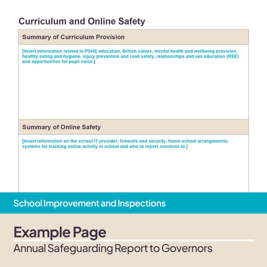 Annual Safeguarding Report to Governors Template