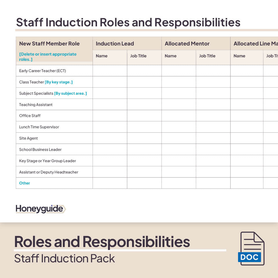 Staff Induction Pack