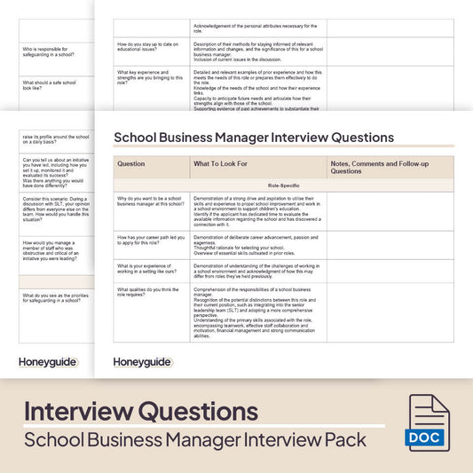 School Business Manager Interview Pack