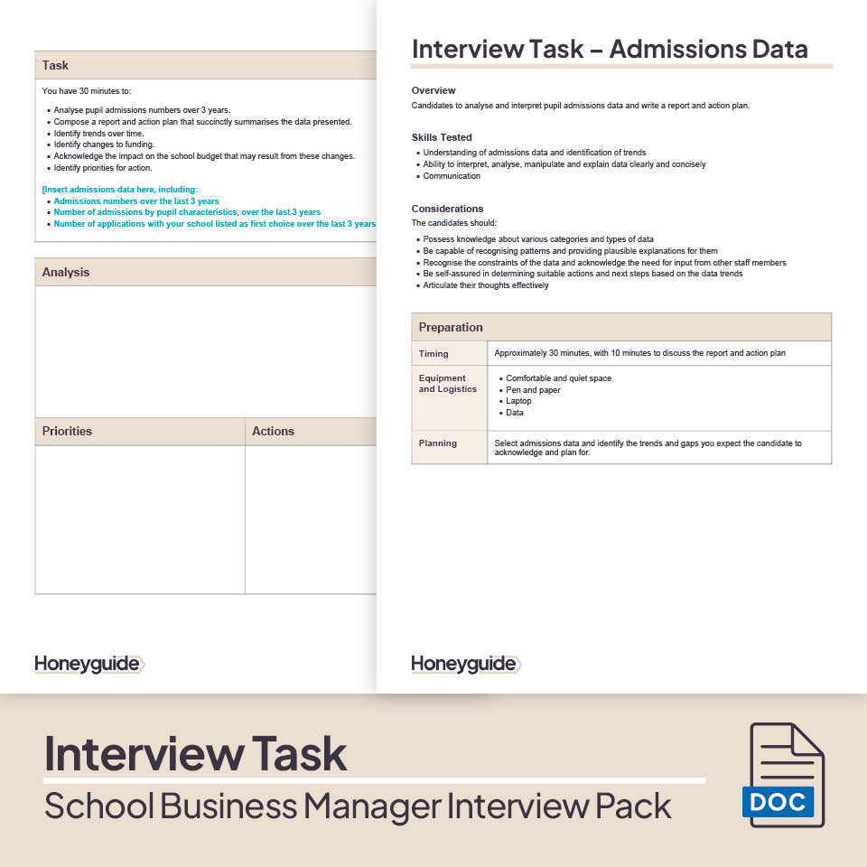 School Business Manager Interview Pack