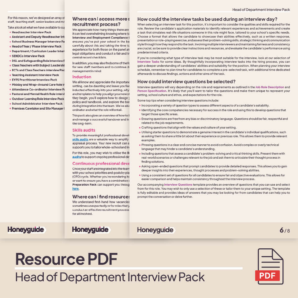 Head of Department Interview Pack